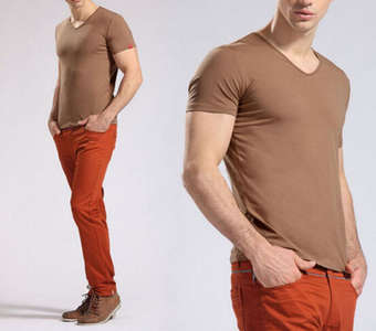 Soft Breathable Solid Blown Men's T-shirt